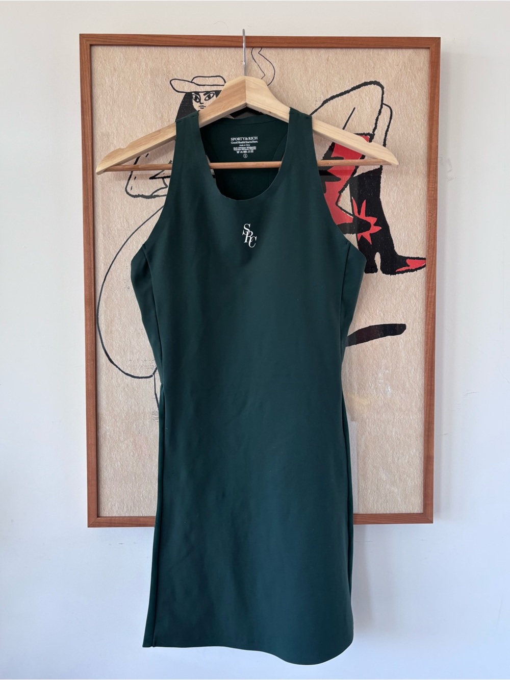 Sporty & Rich Deep Green Sleeveless Midi Dress